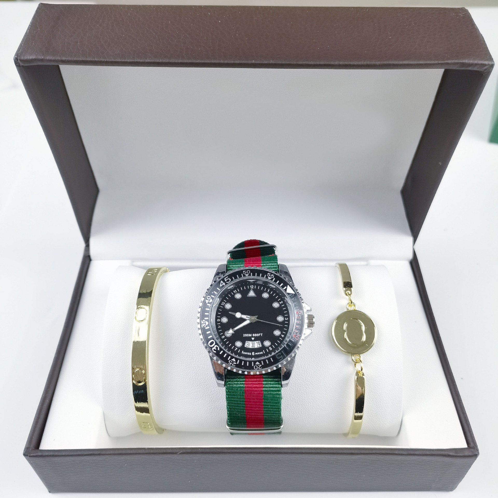 Gg Watch Three-Piece Set Quartz Men's Export Popular Sports and Leisure Simple Stainless Steel Belt European and American Women's Watch Website