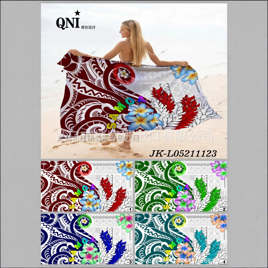 Cross-border dress, Papua New Guinea printed long dress, South Pacific one-piece wrap dress, rayon sarong dress