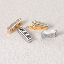 众兴饰品扣头小T方扣小米珠扣二排三排四排珍珠手链项链收尾搭扣