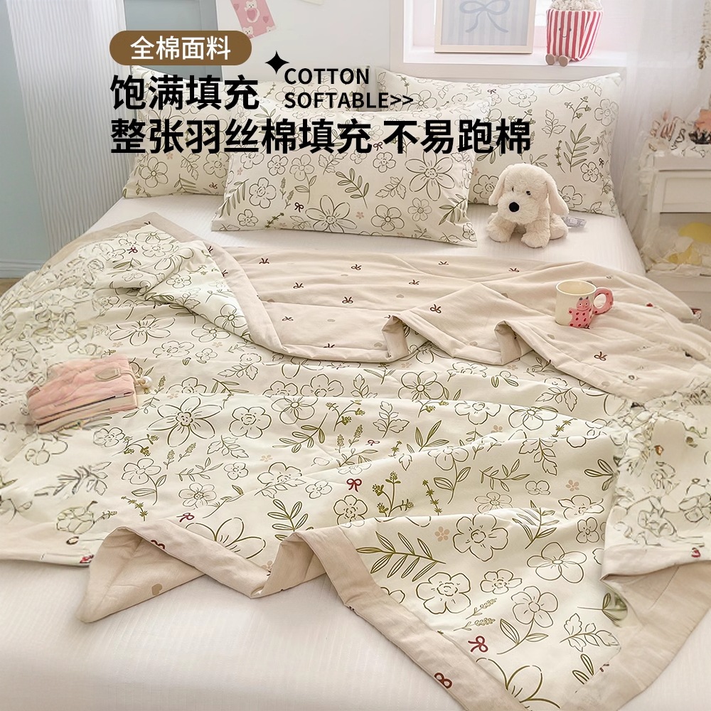 Edredón fresco de verano de algodón puro edredón de aire acondicionado para estudiantes solteros edredón fino de verano núcleo para niños edredón lavable a máquina en verano image 4