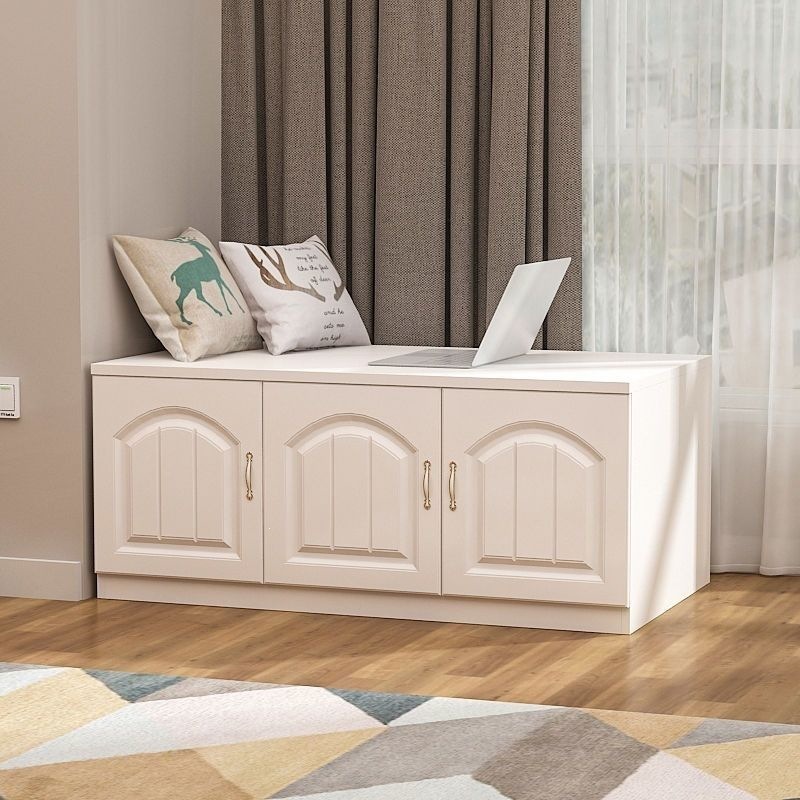 Solid Wood Bay Window Cabinet, Storage Cabinet with Seating, Floor-Standing Low Cabinet Combination, Balcony Cabinet, Bedroom Tatami Window-Side Cabinet