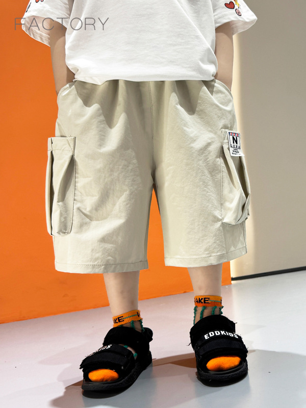 男の子カーゴショーツ 2025年夏新作 子供用 おしゃれ ゆったりパンツ 男の子 ハンサム 薄手 5点パンツ|undefined