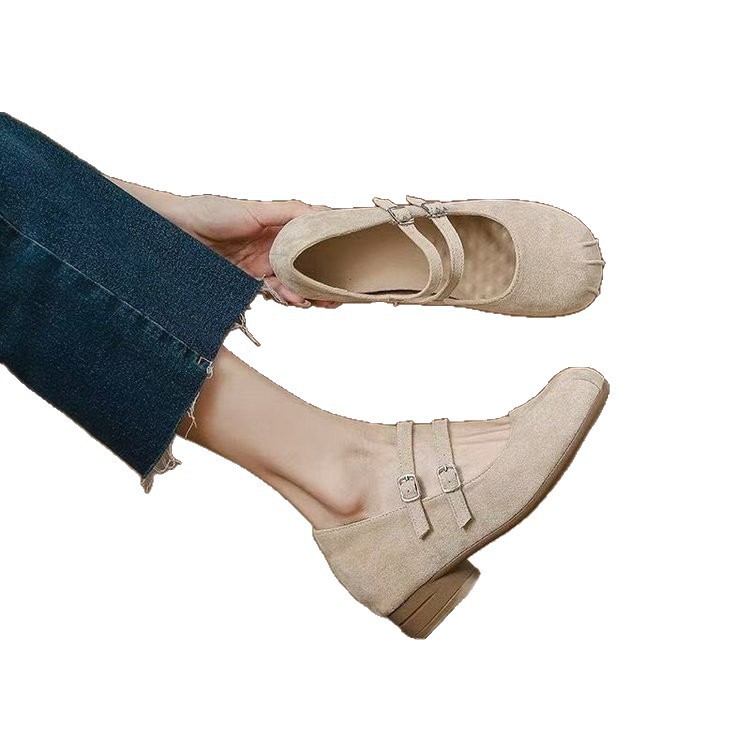Pequeño aumento de altura, zapatos de mujer con suela suave, cómodos, poco profundos, cuadrados, zapatos de tacones altos, tacones gruesos.