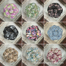 8cm高端粗花呢布料花朵山茶花胸针小香风胸花饰品包花胸花加别针