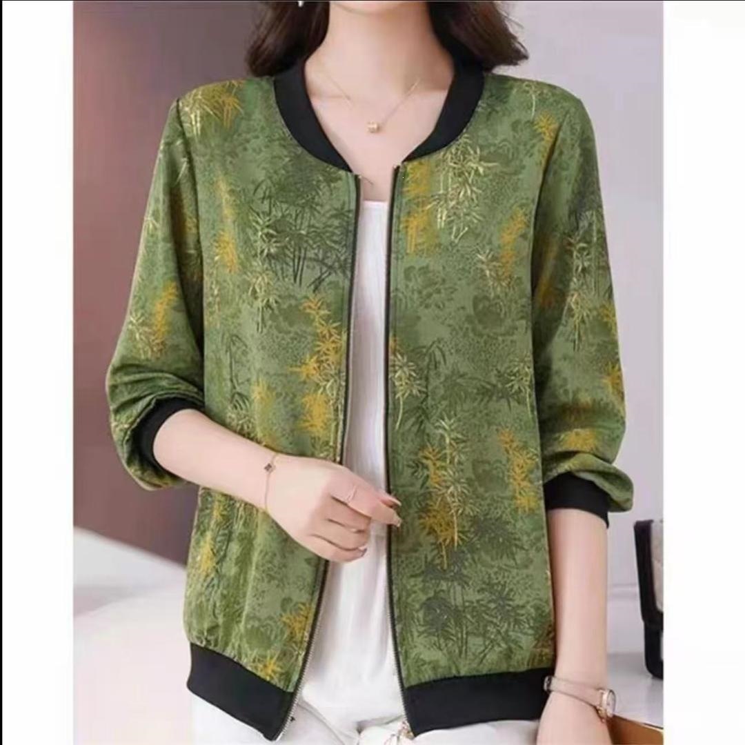 2026 New Arrival Popular Printed Top for Mothers, Thin Casual Long-Sleeved Sun Protection Jacket
