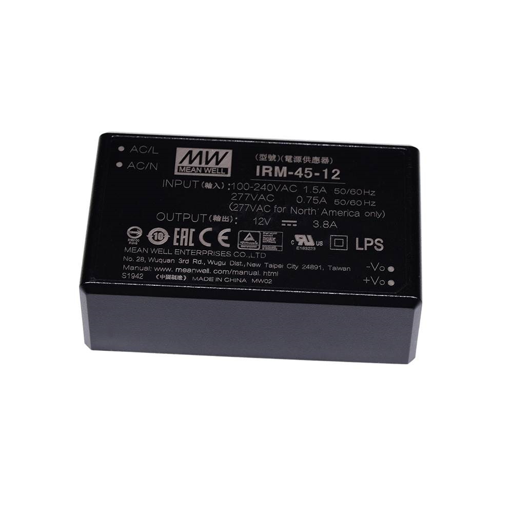 台湾明纬IRM-45 直插型45W 5V12V15V24V48V AC转DC开关电源模块