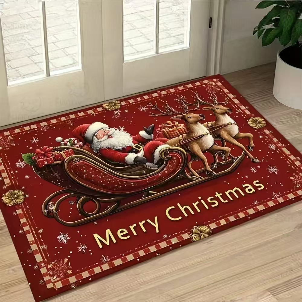 Cross-Border Temu Dropshipping Christmas Series Cartoon Door Mats for Home Entrance and Easy Care and Stain-Resistant Floor Mats Available for Wholesale
