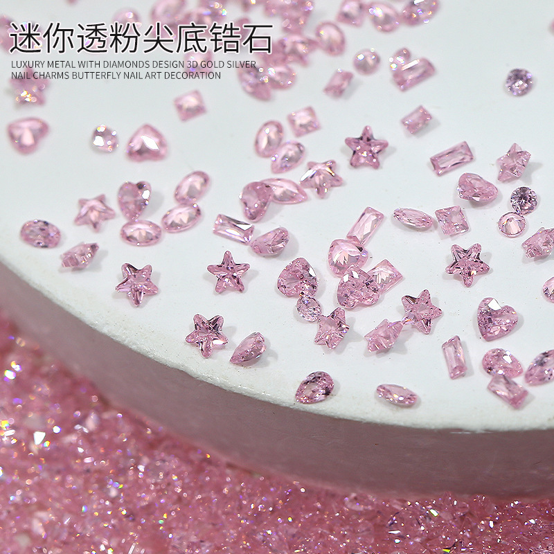 H184 Pink Pointed 5A Nail Art Zircon Flash Mini small size Love Horse Eye Micro Zirconium Nail Decoration H184 Pink Pointed 5A Nail Art Zircon Flash Mini small size Love Horse Eye Micro Zirconium Nail Decoration