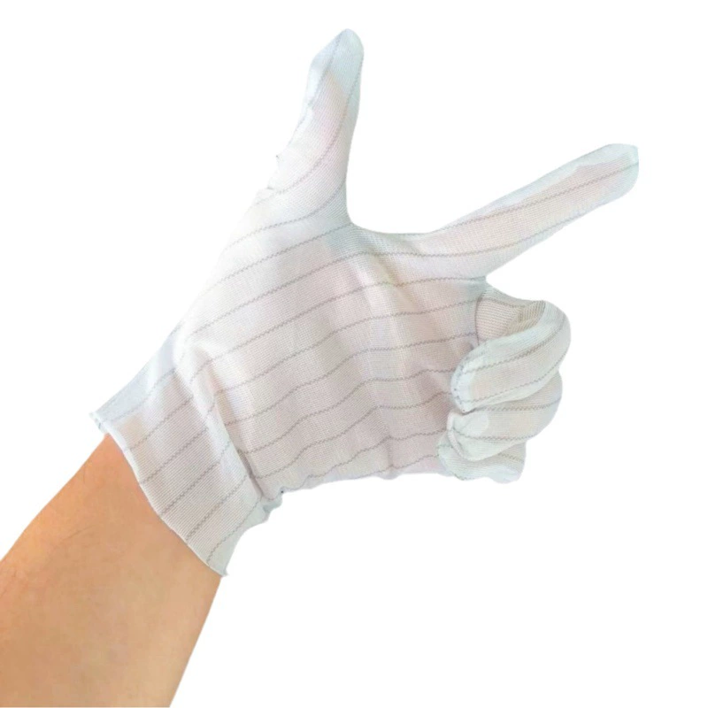 Антистатические двусторонние полосатые перчатки, без пыли, для цифрового промышленного производства, защитные противоскользящие перчатки