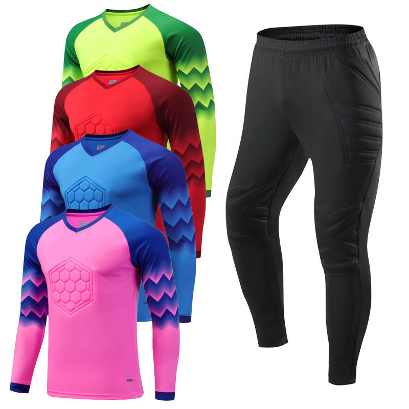 Children Adult Goalkeeper Thickened Sponge Protective Door General Clothing Football Training Clothing suit Long Sleeve Shorts Football Clothing
