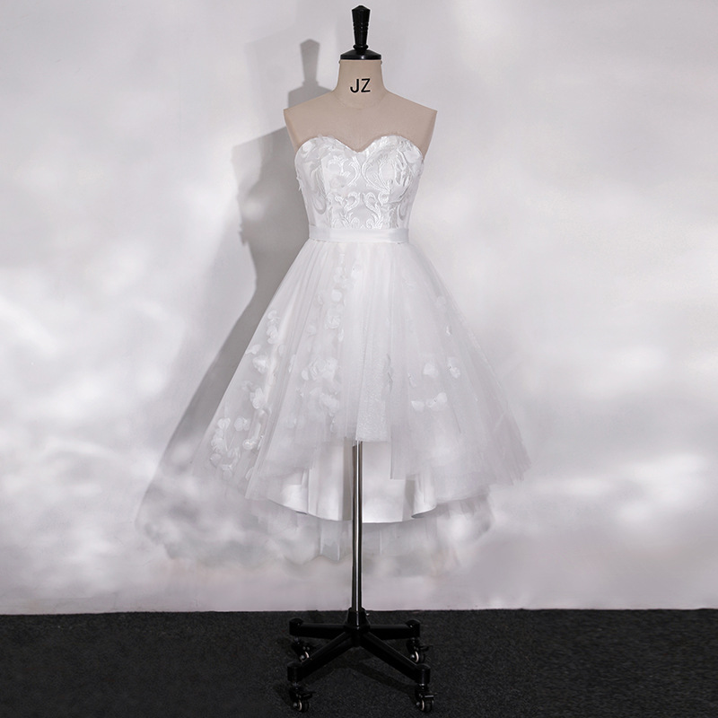 2026 New Style Strapless Puffy Dress for Marriage Registration, Korean-Style Light Wedding Dress, Street Style, Everyday Wearable Dress