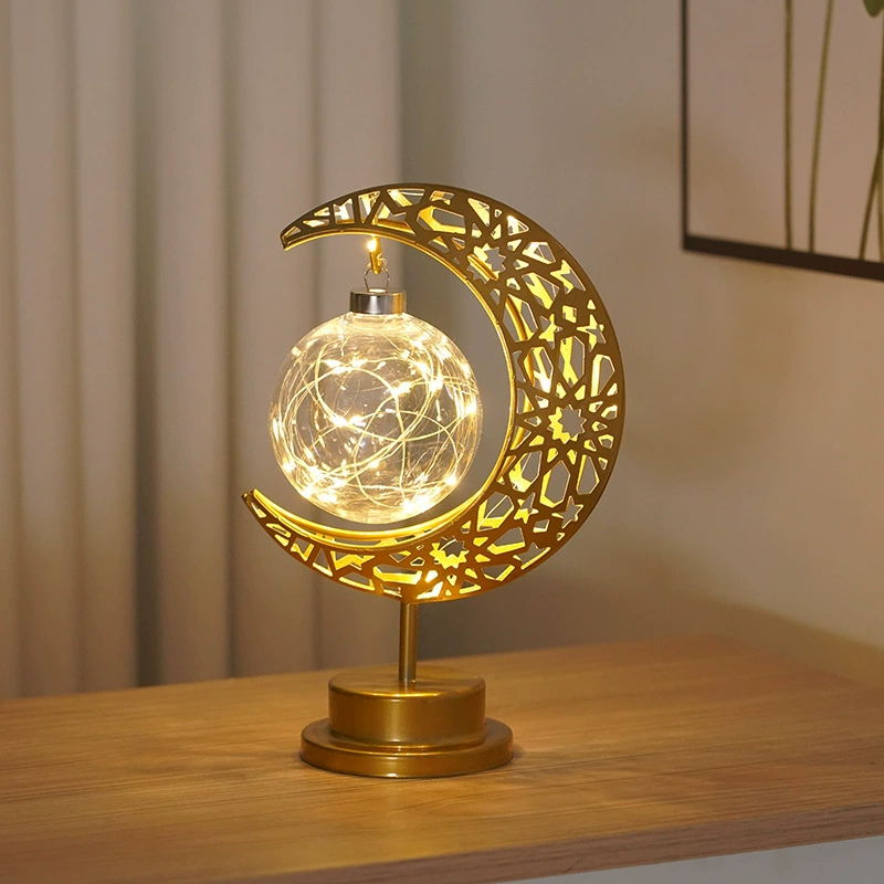 LED ночник, атмосферная настольная лампа для спальни, кованый металл