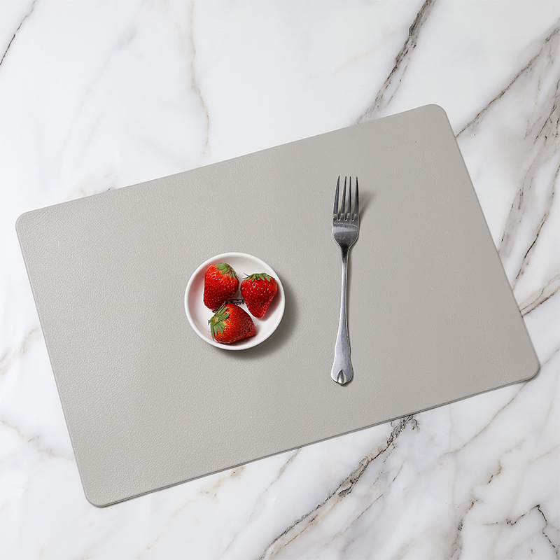 Simple PVC de cuero placemat Hotel Cafe hogar estera de mesa fácil de limpiar de doble capa estera de aislamiento decorativo estera de mesa de registro image 15