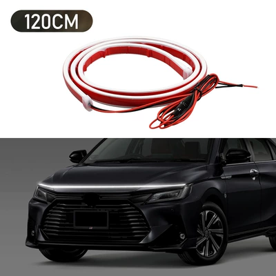 Car dynamic through-type day running light scanning Net Light modification universal led light bar cover atmosphere decoration light (Gündüz işıqları) - white-light-start-scanning-model-120cm