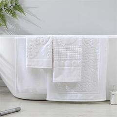 Floor towel Bathroom pure cotton guest room bathroom non-slip mat jacquard white water-absorbent thickened hotel supplies floor towel