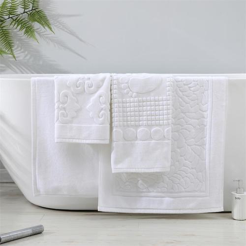 Floor towel Bathroom pure cotton guest room bathroom non-slip mat jacquard white water-absorbent thickened hotel supplies floor towel