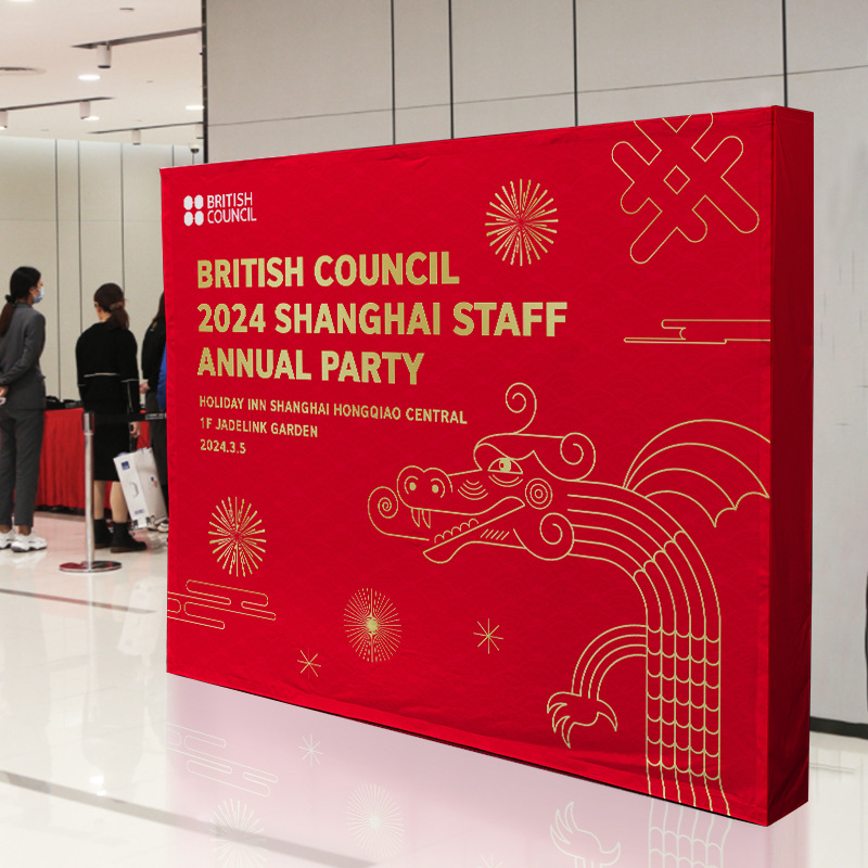Estante de exhibición de red de tela elástica de lujo Fábrica de Shanghai Fondo de exhibición de aleación de aluminio Tablero de actividad de exhibición de pantalla rápida portátil plegable