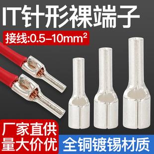 IT pin terminal PTN pin copper connector cold-pressed end pin TZ wire ear wire pure copper 1.25-10