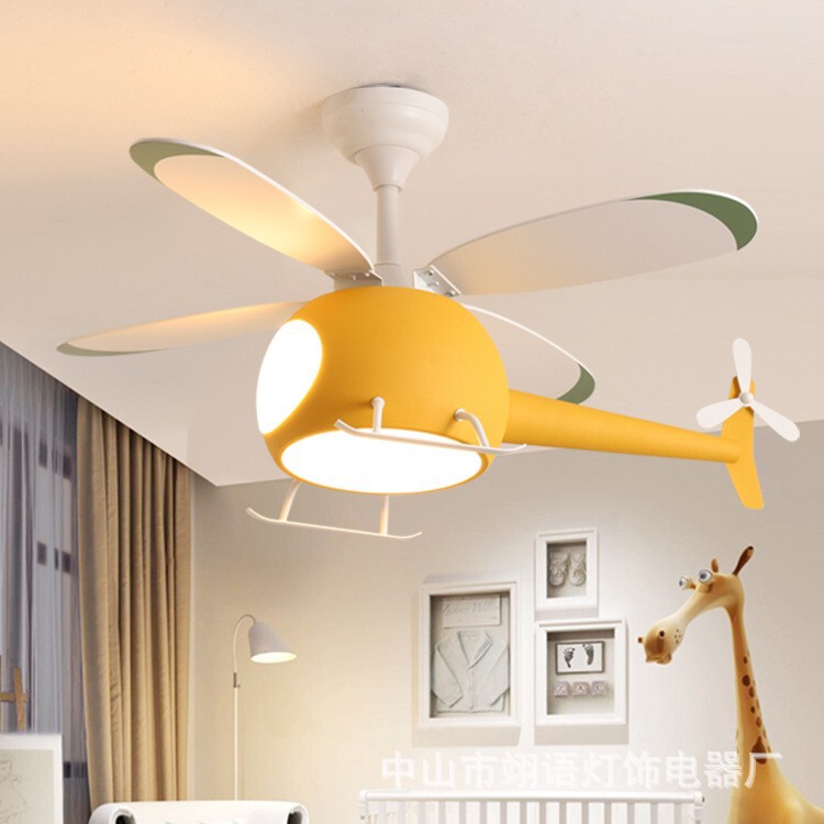 Children's Airplane Fan Lights Boys and Girls Cartoon Lights Bedroom Lights Creative Nursery Kindergarten Ceiling Fan Lights