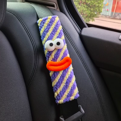 Little Monster Car Seat Belt Seat belt shoulder pad - little-monster-1-purple-pattern-plush-shoulder-pad