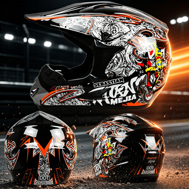 Cross-border racing off-road helmet, motorcycle riding safety helmet, mountain bike downhill helmet, unisex helmet Cross-border racing off-road helmet, motorcycle riding safety helmet, mountain bike downhill helmet, unisex helmet
