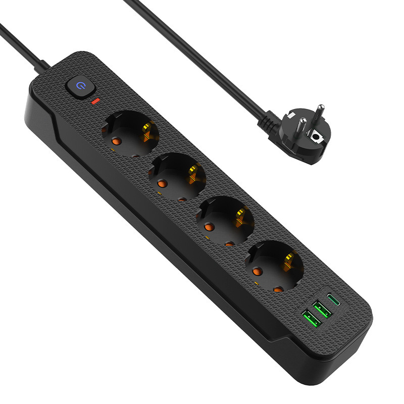 barra larga de una sola fila de 4 orificios con interruptor de línea de conexión