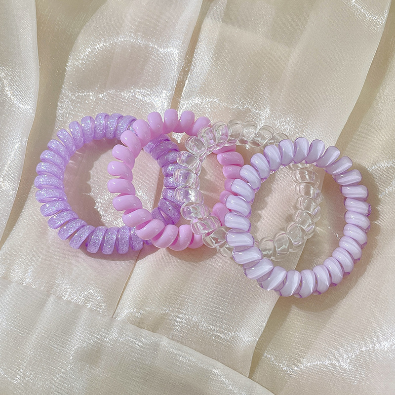 Línea telefónica bucle de cabello para mujeres 2025 nuevo alto valor facial de cabello de alta calidad cuerdas de cabello de banda de goma cuerdas de cuero al por mayor