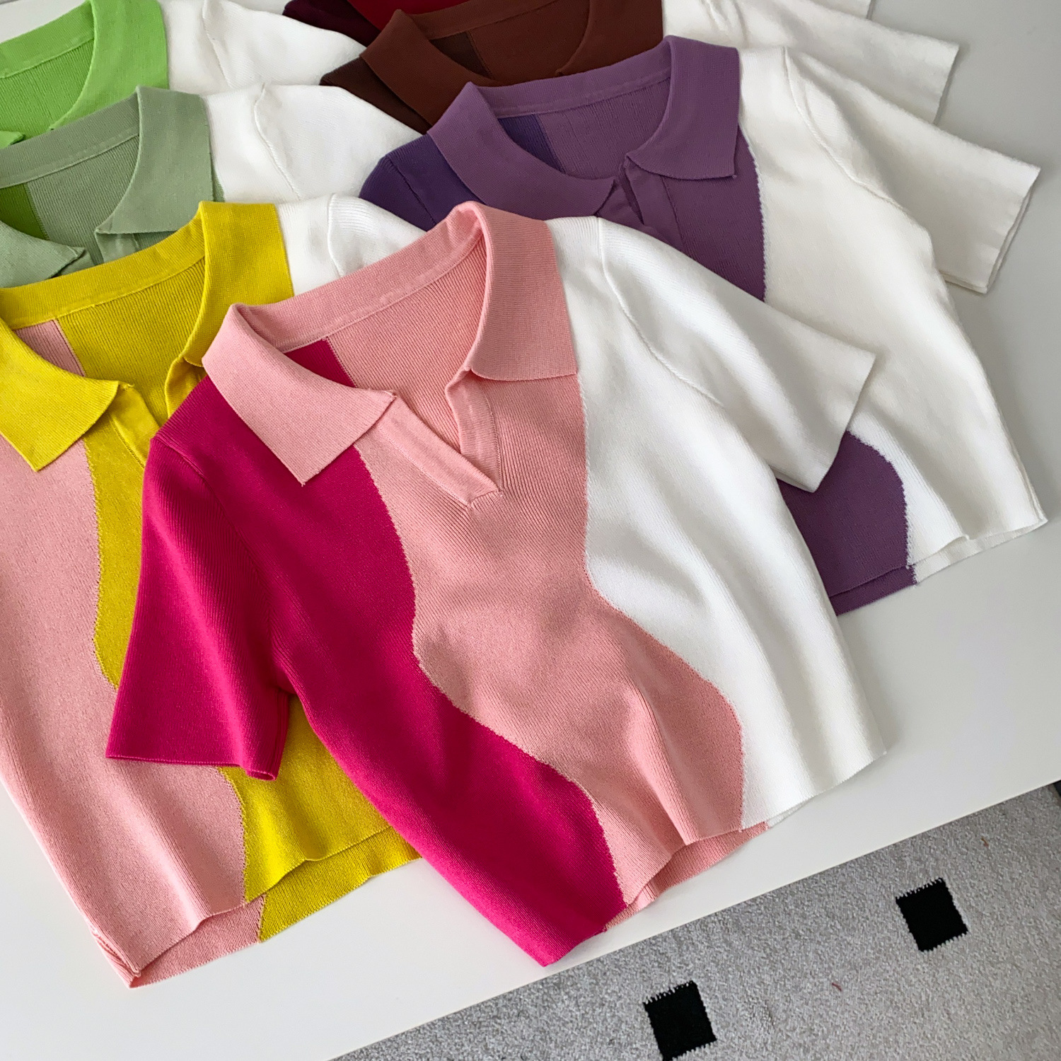 Chic Retro Polo Strickoberteil Für Damen - Stylische Bluse_voghion.com