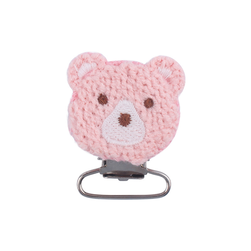Suministros para bebés nuevo ganchillo DIY oso cabeza pezón clip bebé oso clip pezón anti-caída cadena Accesorios