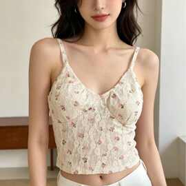 实拍实价 2026新款碎花小吊带外穿蕾丝 小背心女款上衣夏季