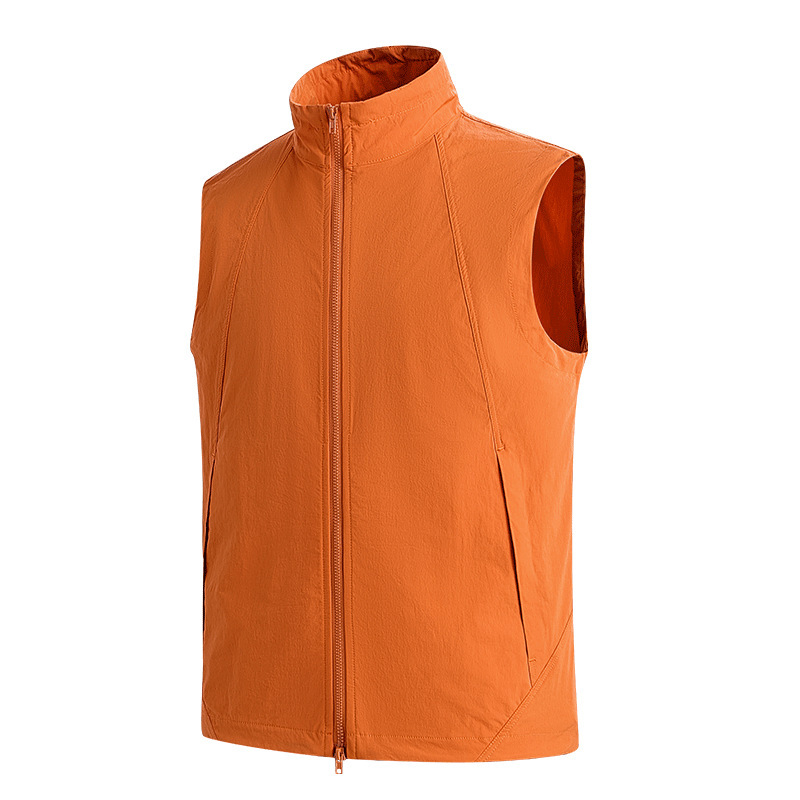 2026 New Spring and Summer Lightweight Vest for Men and Women, Outdoor Sports Running Vest, Solid Color Stand-Up Collar Vest