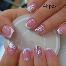 O 15115 Valentine's Day Short Square Glitter Nails ���˽ڴ�