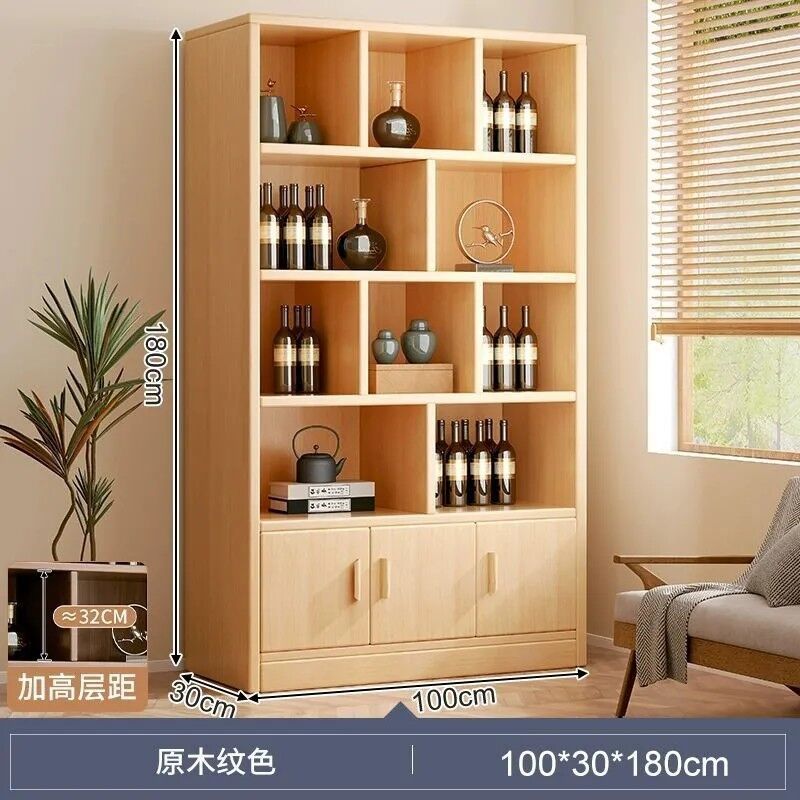 Solid Wood Wine Cabinet Home Living Room Storage Rack Display Cabinet Commercial Simple Small Entrance Wall New Partition Wine Rack