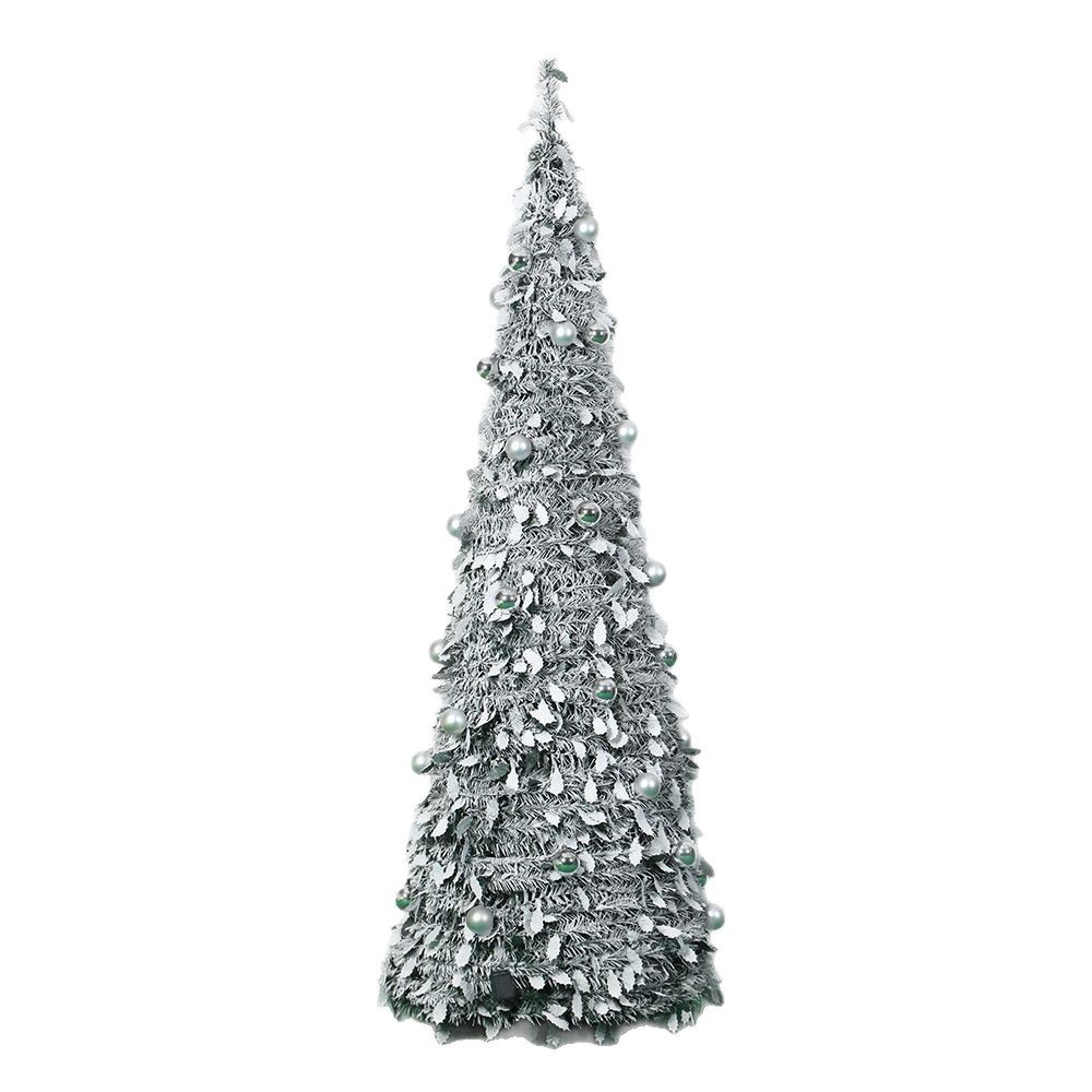 Nuevo árbol de Navidad transfronterizo 180CM PVC plegable árbol de Navidad blanco decoración luminosa simulación de árbol de Navidad al por mayor