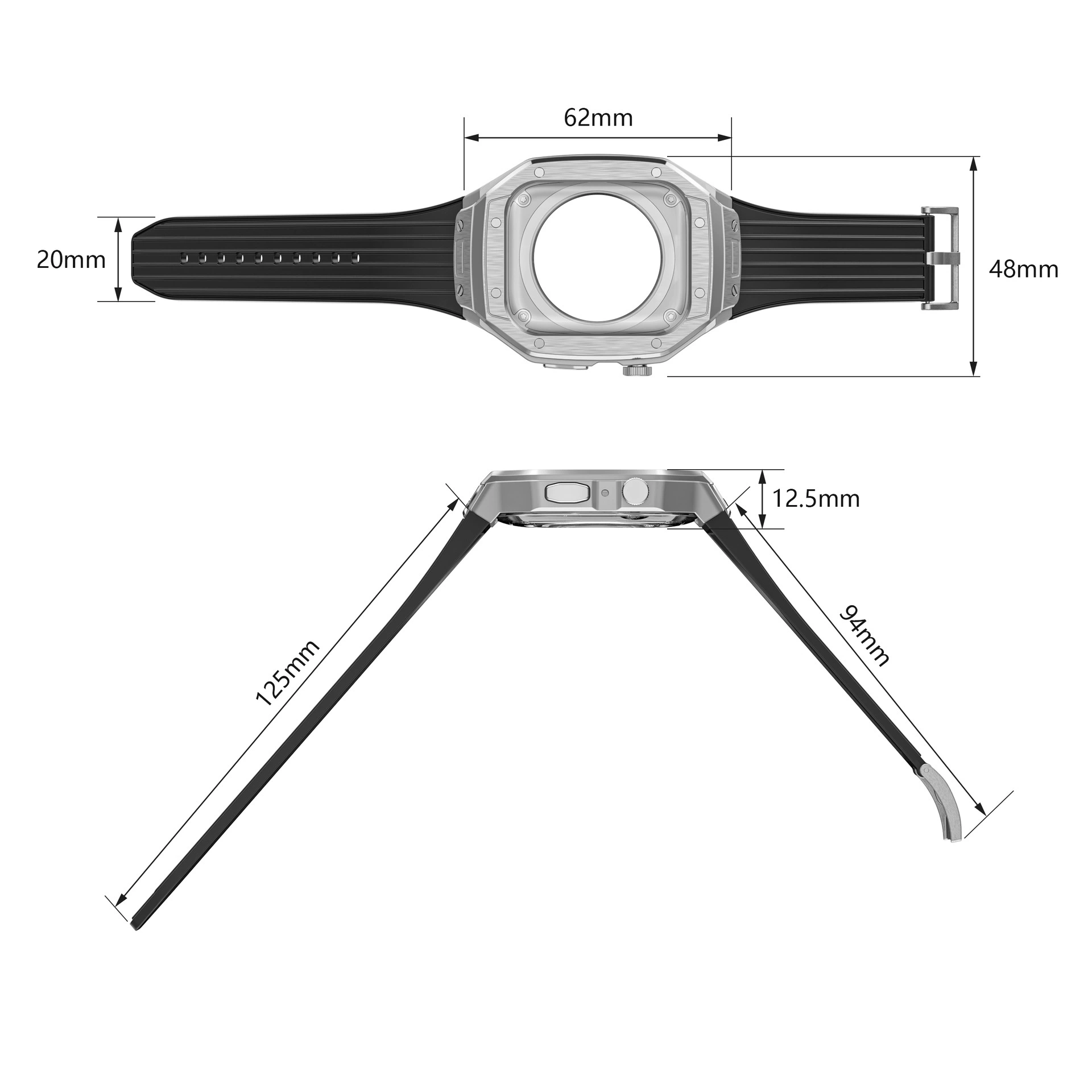Подходит для Applewatch6 ~ 9 поколения металлический чехол TPU интегрированный