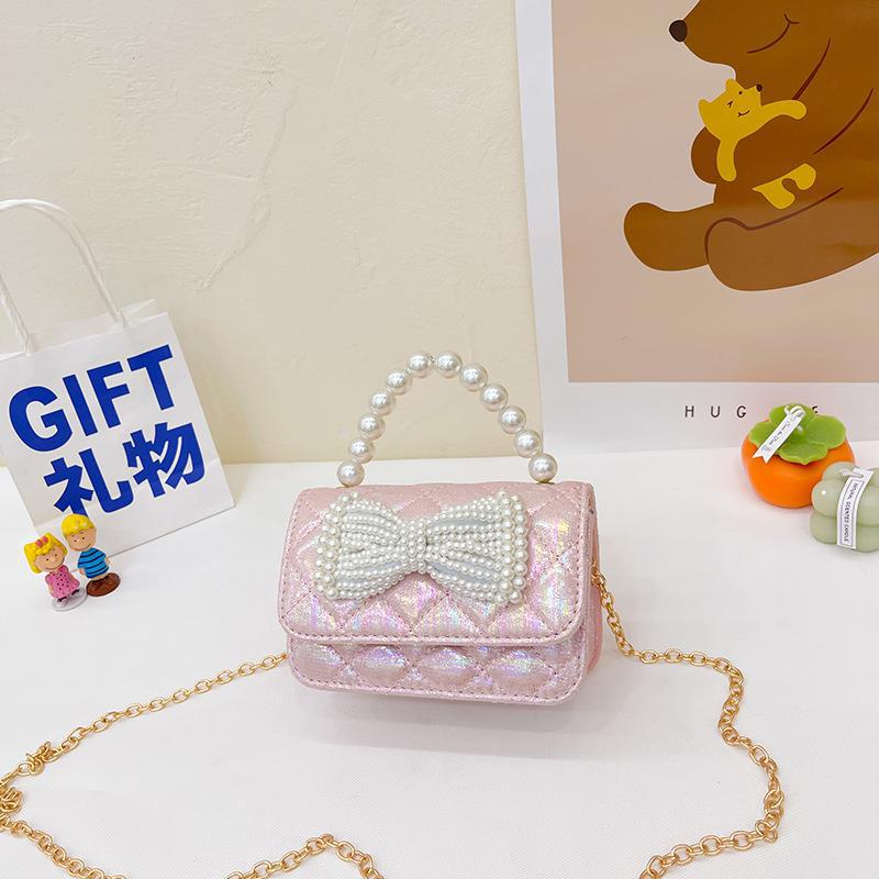 Bolso DE LOS NIÑOS 2022 nueva moda simple niñas bolsa de mensajero lindo arco princesa estilo perla moneda monedero