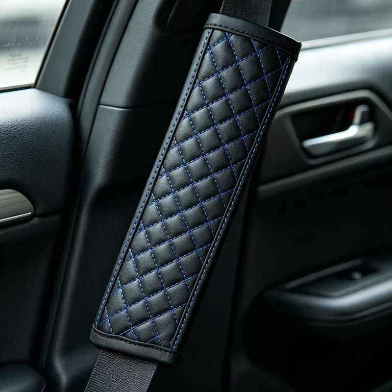 Cross-border diamond quilted leather shoulder pad, comfortable and breathable seatbelt protector, car seatbelt shoulder pad