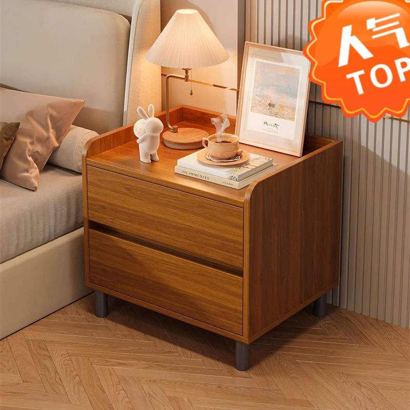 Прикроватная тумбочка из цельного дерева, большая вместимость, маленький простой современный домашний прикроватный шкаф для хранения в спальне, простой шкаф для хранения