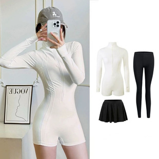 Surfing Swimsuit Women's Long-Sleeved Boxer Professional Grade Sun Protection Upf50+ One-Piece Quick-Drying Wetsuit Jellyfish Suit for Women