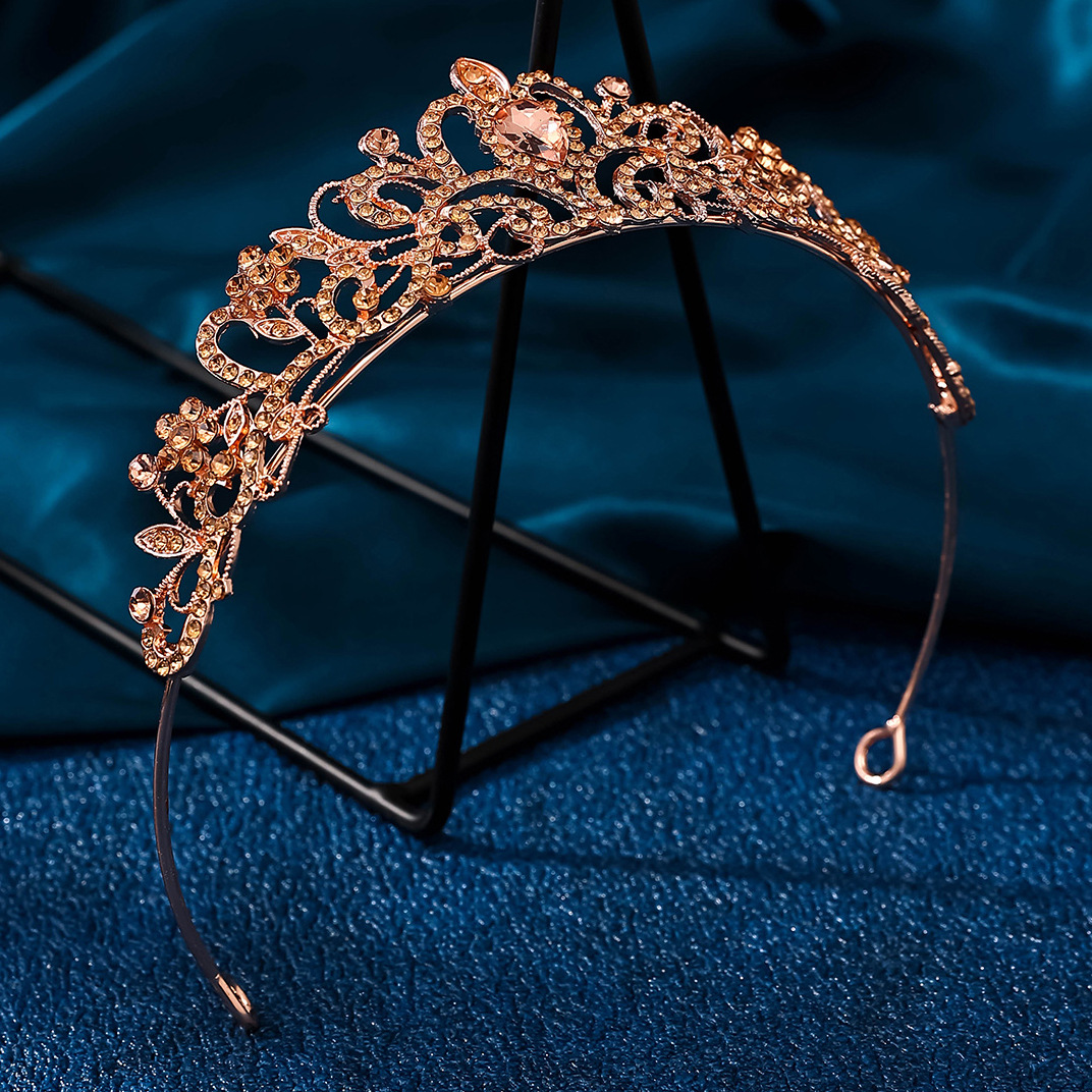 Boda europea y americana nupcial corona tocado cristal cumpleaños accesorios para el pelo boda estudio reina pelo corona diadema pelo accesorios