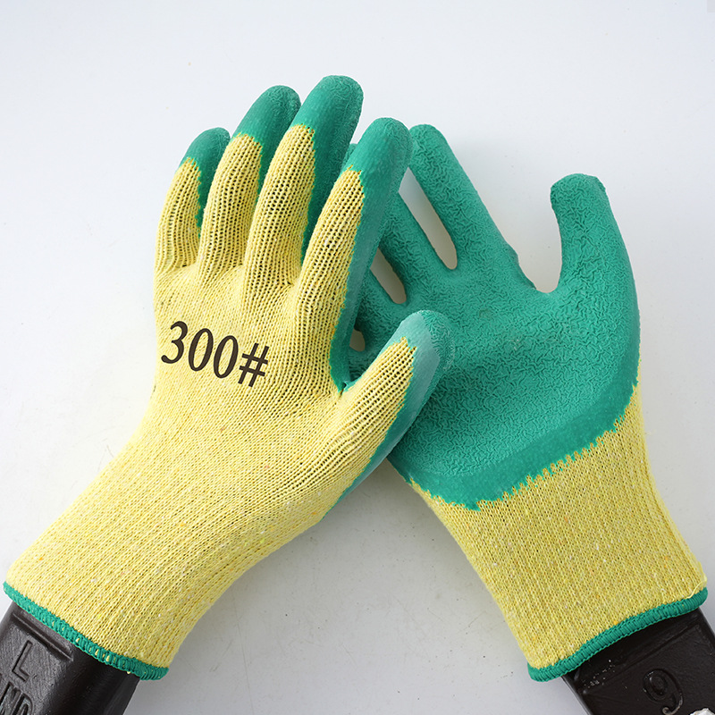 平挂皱纹劳保手套耐磨防滑劳保手套工地搬运防护手套工人防护手套