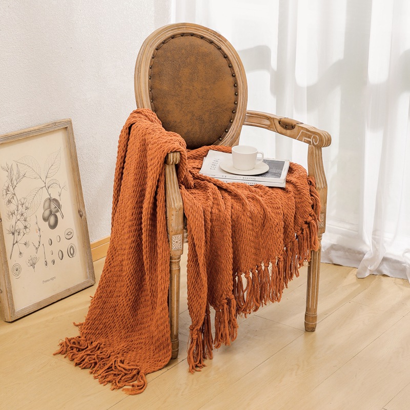北欧シェニールニットブランケット毛糸ブランケットオフィスの昼休みブランケット