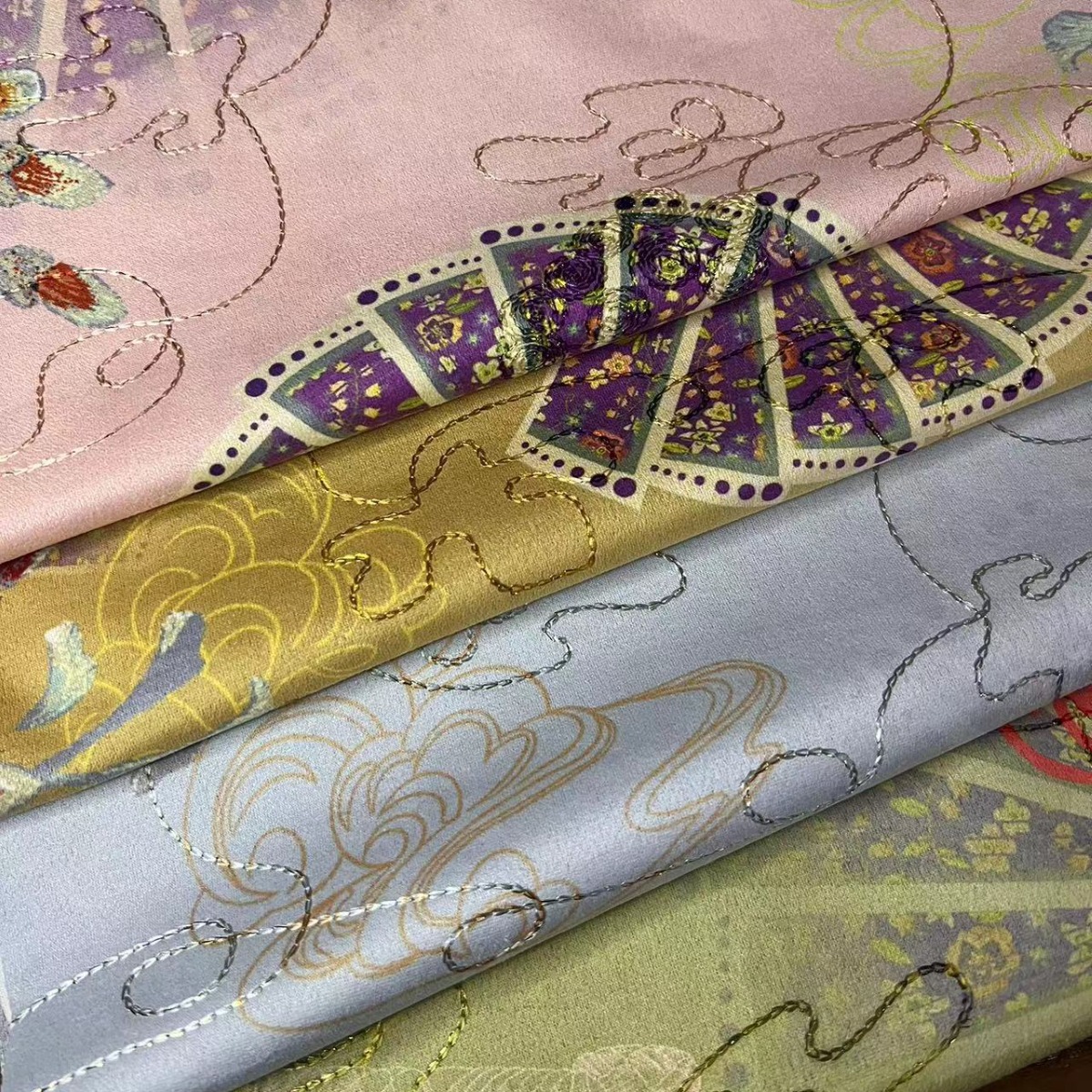 精品凤凰秋冬棉衣棉袄麂皮绒旗袍连衣裙手工diy面料