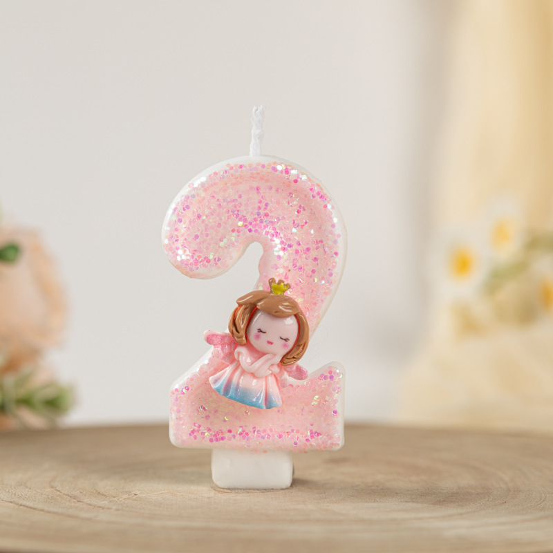 インターネット有名人の誕生日デジタルキャンドルクリエイティブ1歳のケーキオーナメント女の子宝物子供の雰囲気装飾シーンレイアウト|undefined