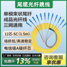 12芯束状尾纤跳线ODF单元体光纤机架网线电信级1.5米多模万兆光纤
