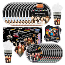 老友记电影主题套装生日用品派对装饰纸盘纸杯纸巾桌布一次性餐具