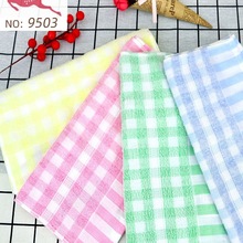 上海牌丝光毛巾 格子儿童巾棉薄款夏天洗脸巾9503清洁小面巾