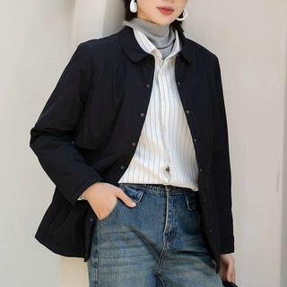 YUN韫2026年秋冬棉服女宽松休闲韩系加厚新款设计感上衣纯色外套