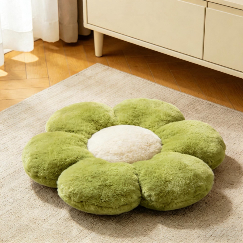 Cojín de Tatami con Forma de Flor de Peluche Corto Suave para Oficina y Auto image 7