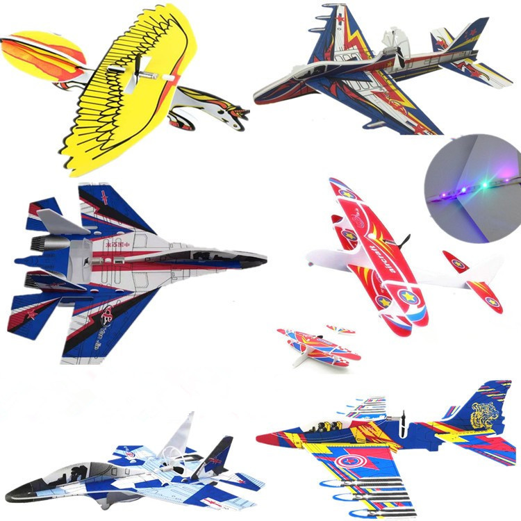 Fábrica con luz EPP eléctrico mano lanzar aviones de espuma de carga USB columpio planeador modelo de aviones juguetes para niños